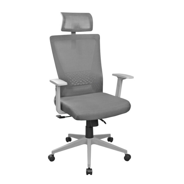 Office Armchair COOPER Grey Discover the COOPER office chair in gray, ideal for productive work. Comfortable and adjustable, with the Anyfix mechanism and headrest support, it provides maximum relaxation. Perfect for any office!