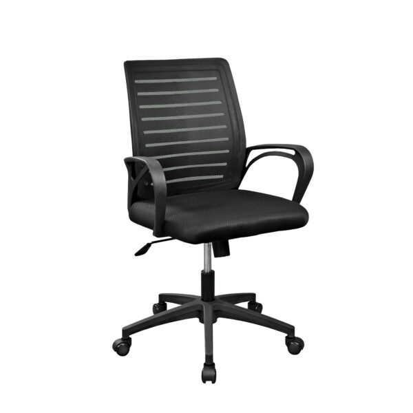 ERGO Black Office Armchair Discover the ERGO Black office chair, a perfect combination of comfort and style. With breathable upholstery and a Tilt mechanism, it ensures proper posture during working hours. Ideal for home offices or professional spaces, it offers durability and elegance.