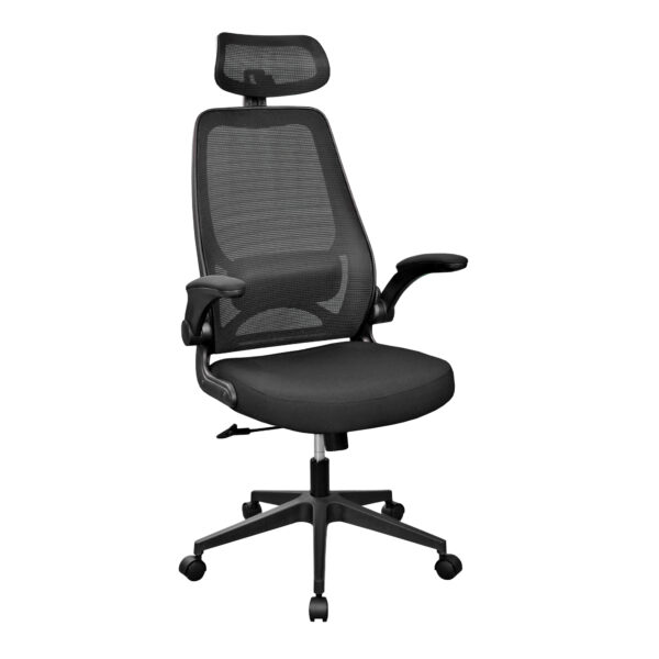 Office Armchair MIRON Black Discover the MIRON Black Office Armchair, a perfect combination of modern design and ergonomic comfort. Ideal for the office, with mesh upholstery and a Tilt mechanism, it is designed to provide optimal support while working. Choose durability and style with MIRON!
