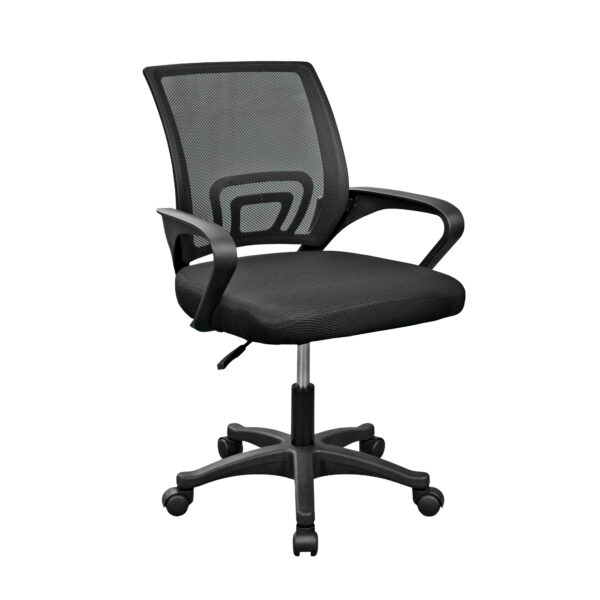 Office Armchair Orest Black Discover the Orest Black Office Armchair, perfect for the office or home. With a modern and comfortable design, the acrylic mesh upholstery ensures ventilation, while the lifting mechanism allows you to maintain the correct posture. A durable and elegant choice for any space!