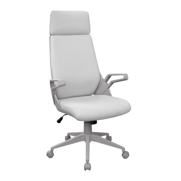 RALPH Office Armchair Light Grey Discover the RALPH Light Grey office chair, a perfect combination of modern design and comfort. Made from durable plastic and upholstered with fabric, it features height adjustment and swivel wheels for easy mobility. Ideal for long working hours!