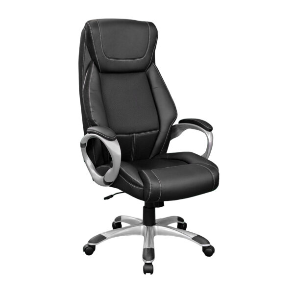 SYLT Black Office Armchair Discover the SYLT Black office chair, a modern and elegant choice for your workspace. Upholstered in eco-friendly leather, it is durable and easy to maintain, providing comfort and a contemporary design. Adjust the height and enjoy the comfort you deserve!