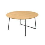 Coffee Table TULMA Discover the Tulma coffee table, a rustic and elegant piece of furniture with a diameter of 80 cm, perfect for the living room or office. Made from veneered MDF and a metal frame, this table combines functionality with durability, making it ideal for any relaxation corner.