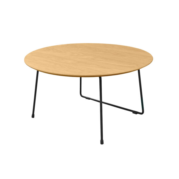 Coffee Table TULMA Discover the Tulma coffee table, a rustic and elegant piece of furniture with a diameter of 80 cm, perfect for the living room or office. Made from veneered MDF and a metal frame, this table combines functionality with durability, making it ideal for any relaxation corner.