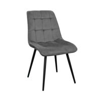 Capella Velvet Chair Dark Grey HLR21+ Black Legs Discover the Capella chair in dark gray velvet, perfect for your kitchen! With sturdy metal legs and an elegant design, this chair offers the comfort you desire. Available in other colors as well, transform your interior with this refined piece!