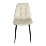 M-01-3 (Hlr-14) Grey/Beige Velvet + Black Legs Chair - Image 2