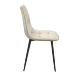 M-01-3 (Hlr-14) Grey/Beige Velvet + Black Legs Chair - Image 3