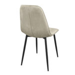 M-01-3 (Hlr-14) Grey/Beige Velvet + Black Legs Chair - Image 4