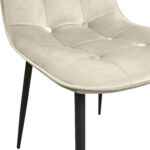 M-01-3 (Hlr-14) Grey/Beige Velvet + Black Legs Chair - Image 5