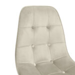 M-01-3 (Hlr-14) Grey/Beige Velvet + Black Legs Chair - Image 6