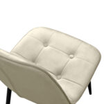 M-01-3 (Hlr-14) Grey/Beige Velvet + Black Legs Chair - Image 7