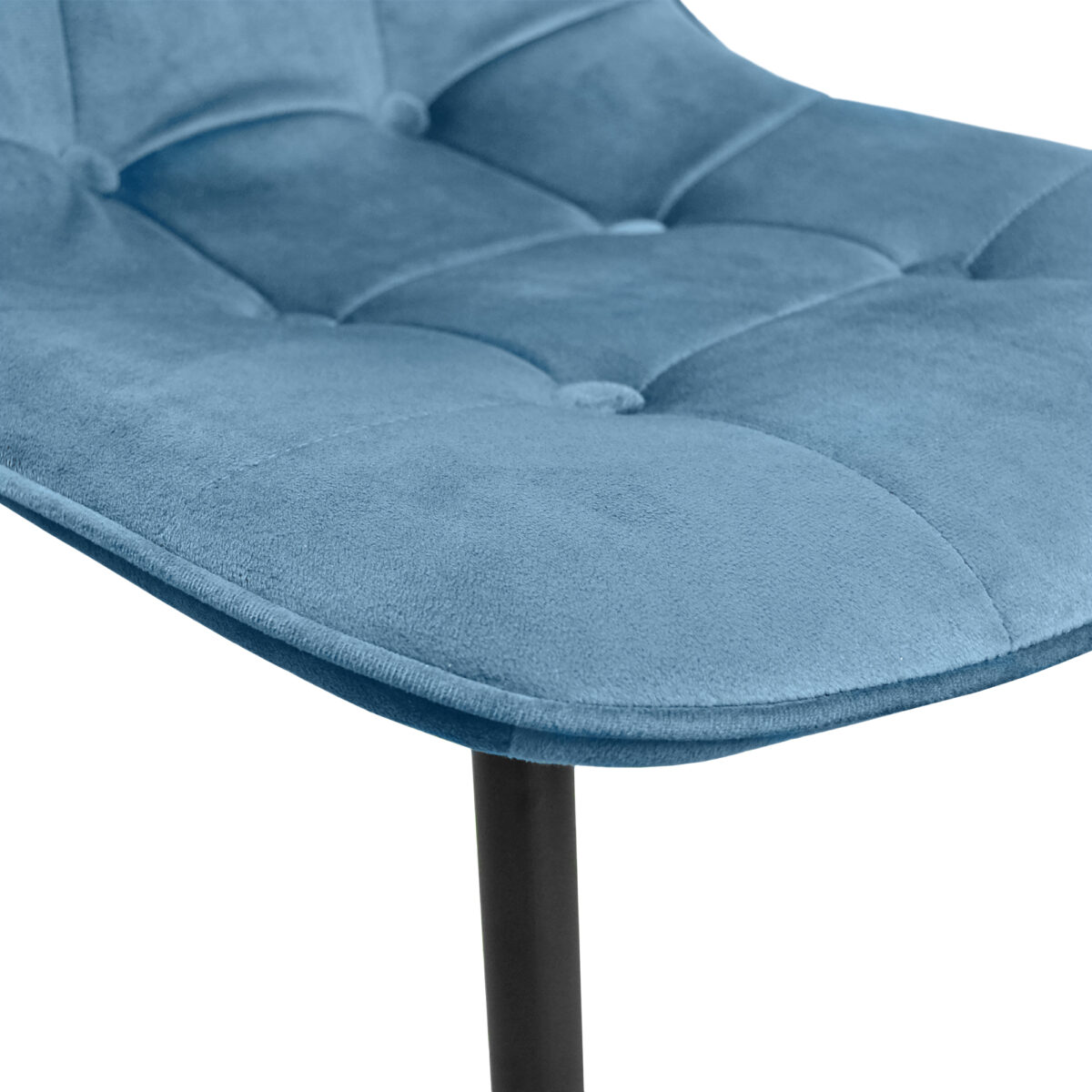 M-01-3 (Hlr-63) Velvet Blue + Black Legs Chair - Image 5