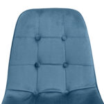 M-01-3 (Hlr-63) Velvet Blue + Black Legs Chair - Image 6
