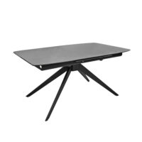 BELISIMA Black extendable table (160+60)*90*76 Discover the BELISIMA Black extendable table, perfect for your kitchen. With a modern design and a durable ceramic top, this table extends from 6 to 8 people, making it ideal for family gatherings. Easy to maintain!
