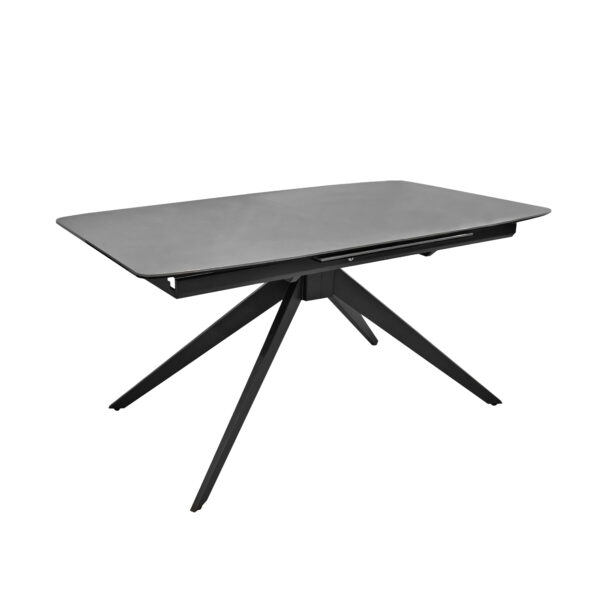 BELISIMA Black extendable table (160+60)*90*76 Discover the BELISIMA Black extendable table, perfect for your kitchen. With a modern design and a durable ceramic top, this table extends from 6 to 8 people, making it ideal for family gatherings. Easy to maintain!