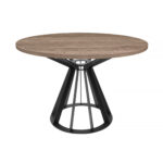 GLORIA PAL Colonial Table Ø120 Discover the GLORIA PAL Colonial Ø120 table, the perfect choice for any kitchen or dining room. With an elegant and functional design, the round table made of melamine-coated particle board and a black metal frame fits seamlessly into any decor. Choose comfort and style for every moment spent with family and friends!