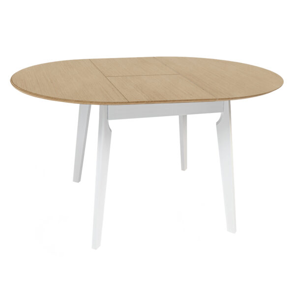 Extensible Table MARS White Ø100 Discover the MARS White Ø100 Extendable Table, perfect for your kitchen! With an elegant design and comfort, this gray MDF table extends to 140 cm, ideal for family meals. Stable and durable, it integrates seamlessly into any decor.