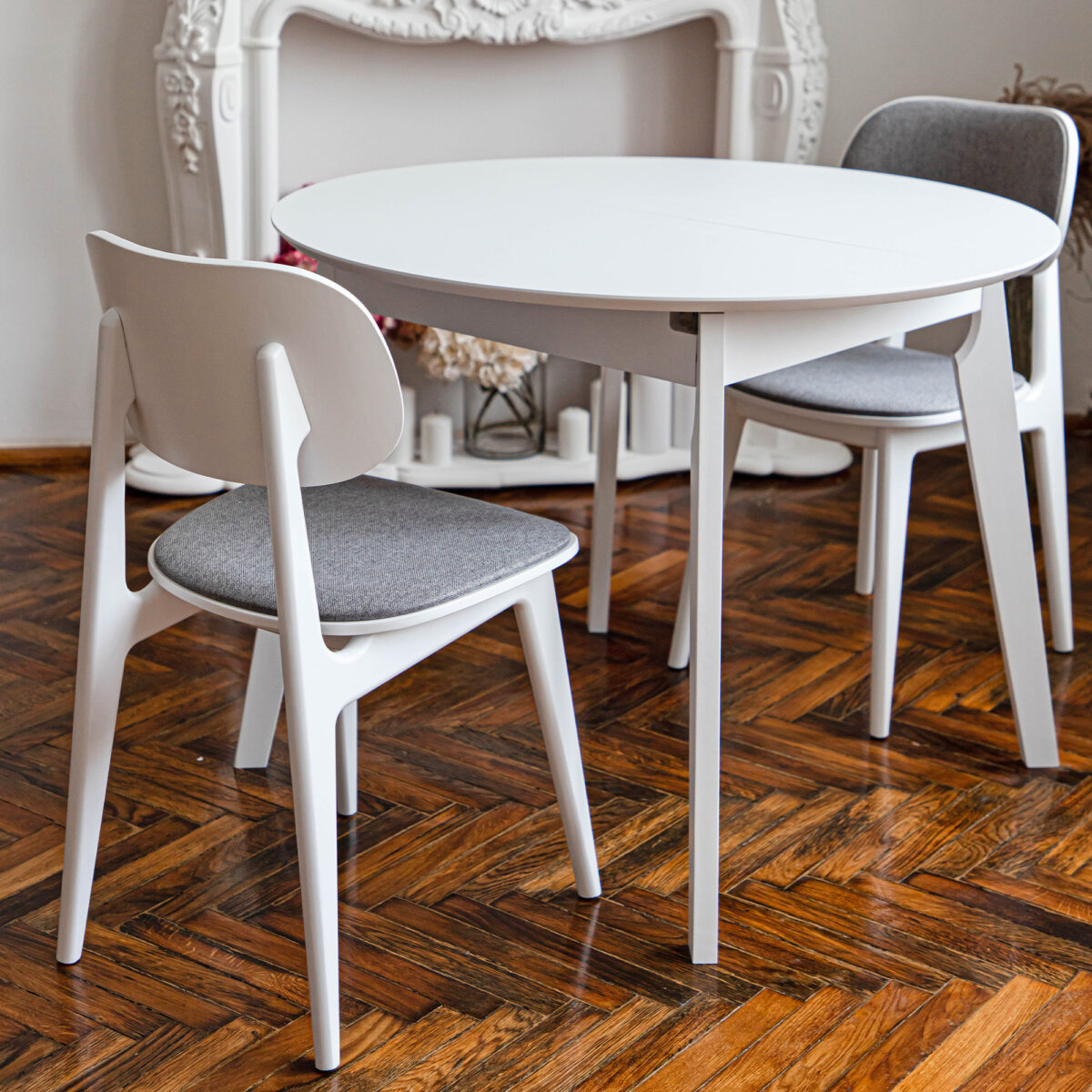 Стул LULA Ткань (Malmo 90)+White Legs — изображение 4