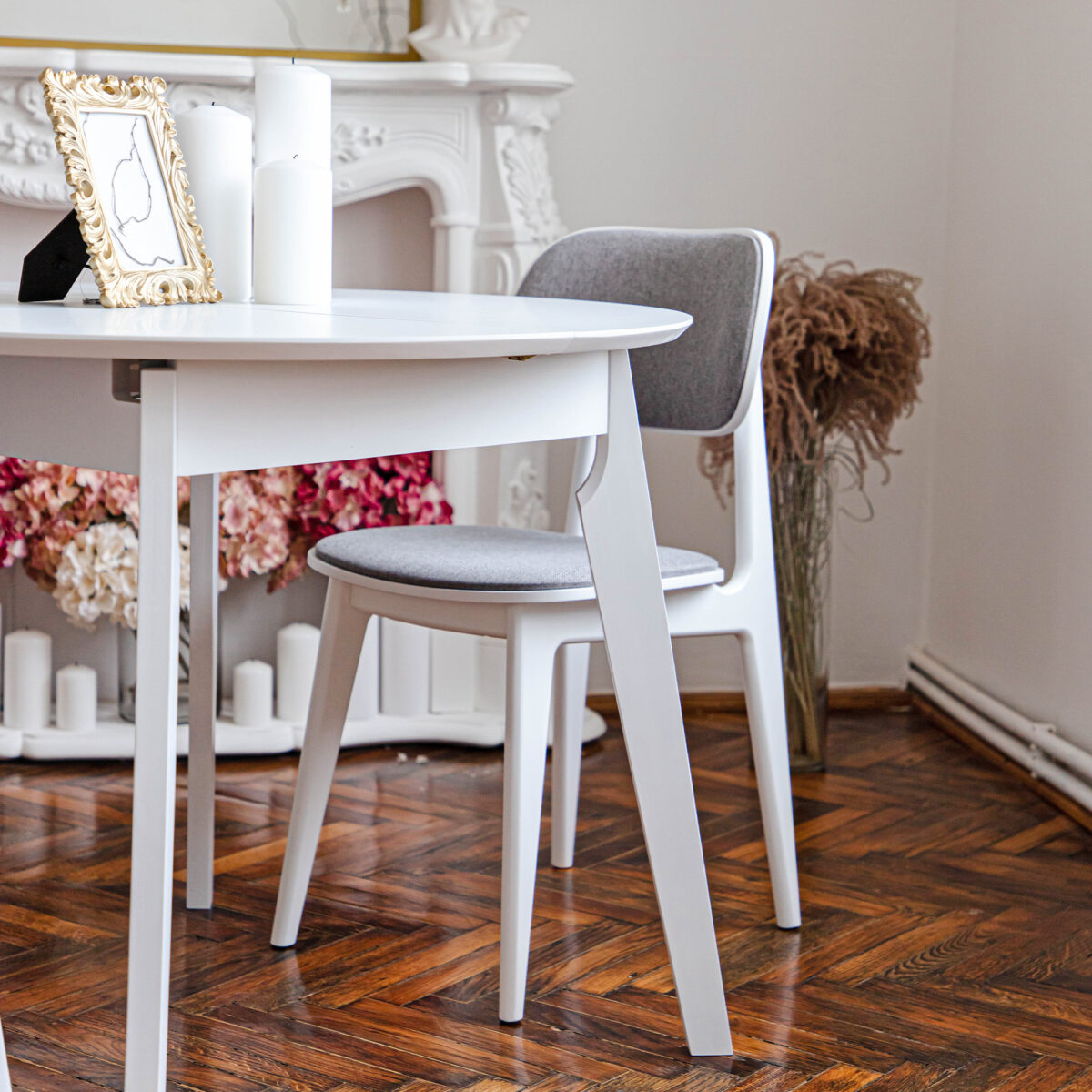Стул LULA Ткань (Malmo 90)+White Legs — изображение 5