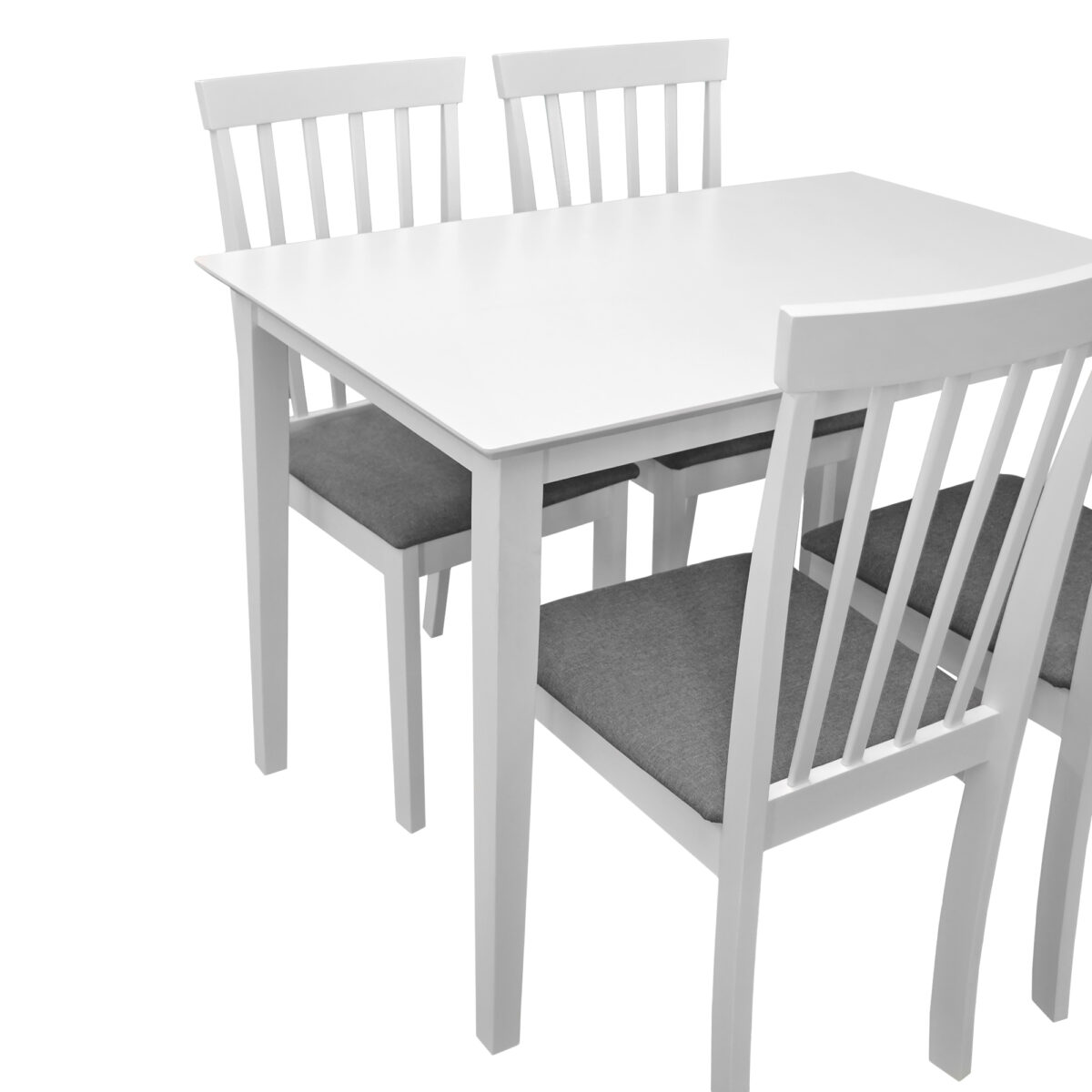 HOUSTON Table Set + 4 HOUSTON Chairs White - Image 2