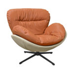 VORTEX Orange Armchair Discover the VORTEX Orange armchair, a piece of modern design that combines comfort and functionality. With eco-leather upholstery, ergonomic details, and a swivel mechanism, this armchair enhances any room. Perfect for relaxation, it brings a touch of energy to your decor!