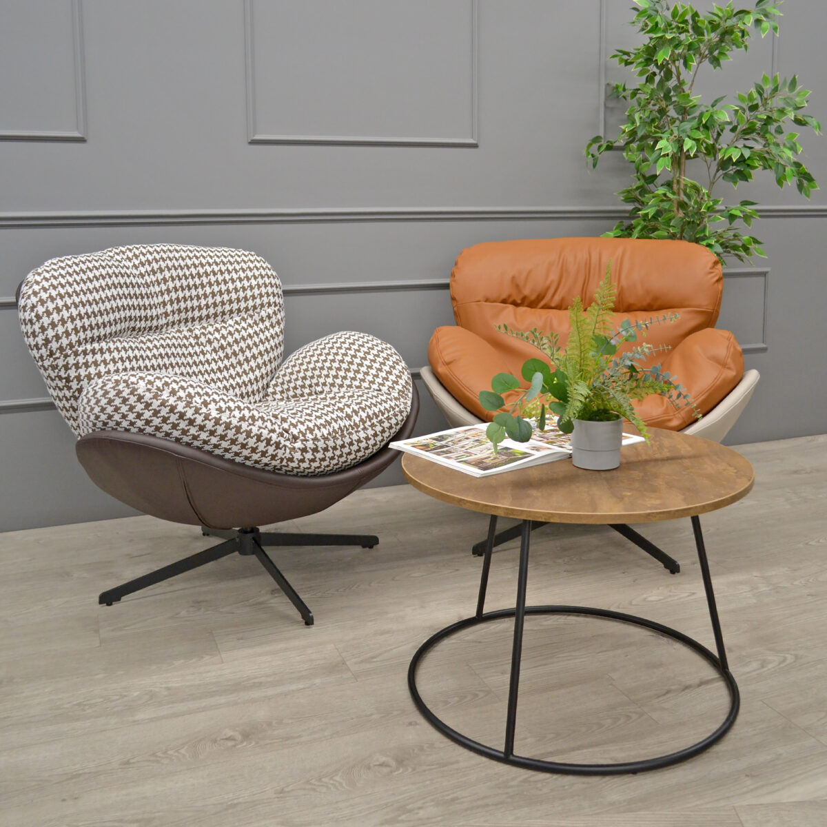 Euphoria Armchair Brown/White - Image 3