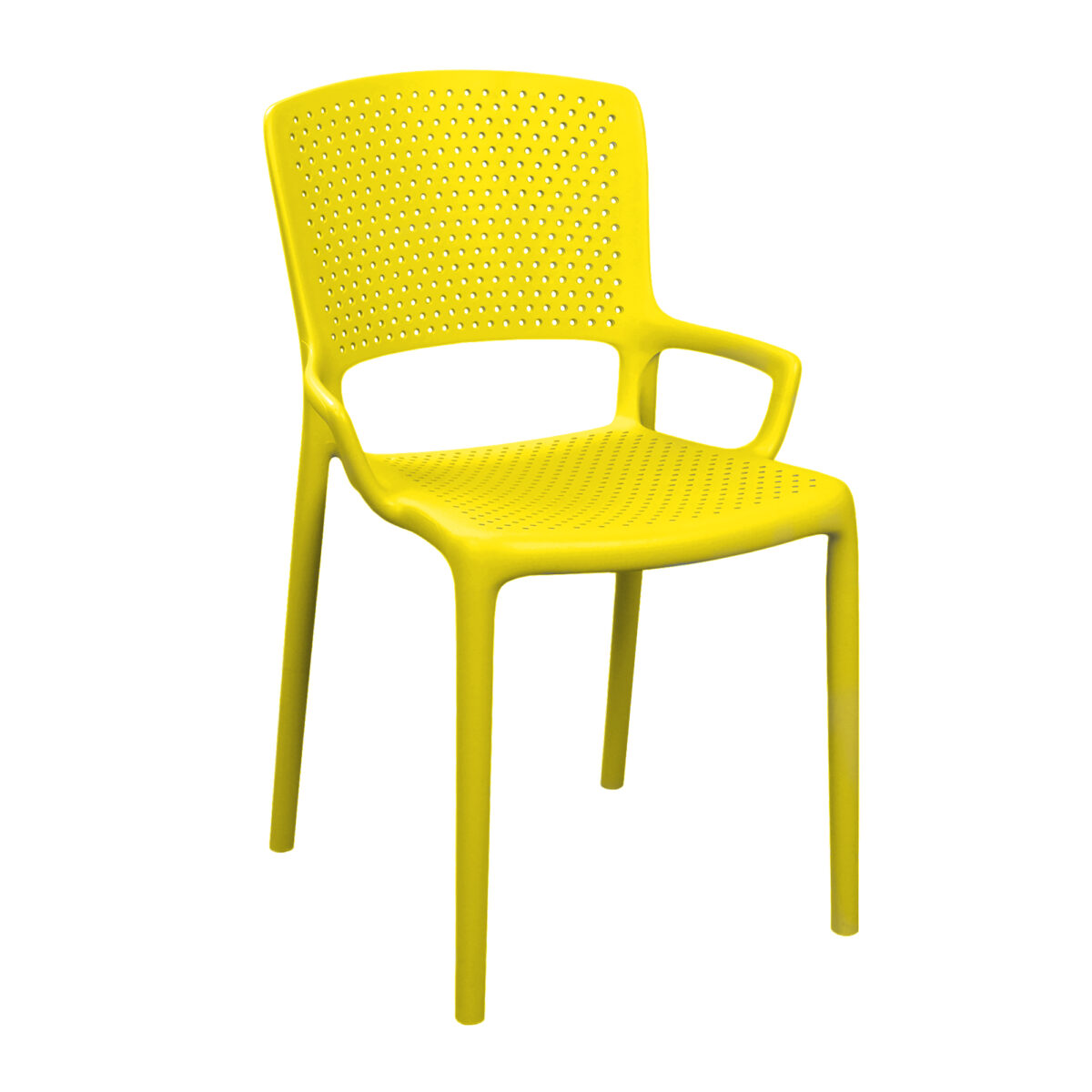 Chair TINA Yellow Discover the TINA Yellow chair, perfect for Horeca furniture, garden bathrooms, and kitchens. Made from durable polypropylene, this ergonomic chair provides the necessary comfort and can be stacked to save space. A versatile and resilient choice for any environment!
