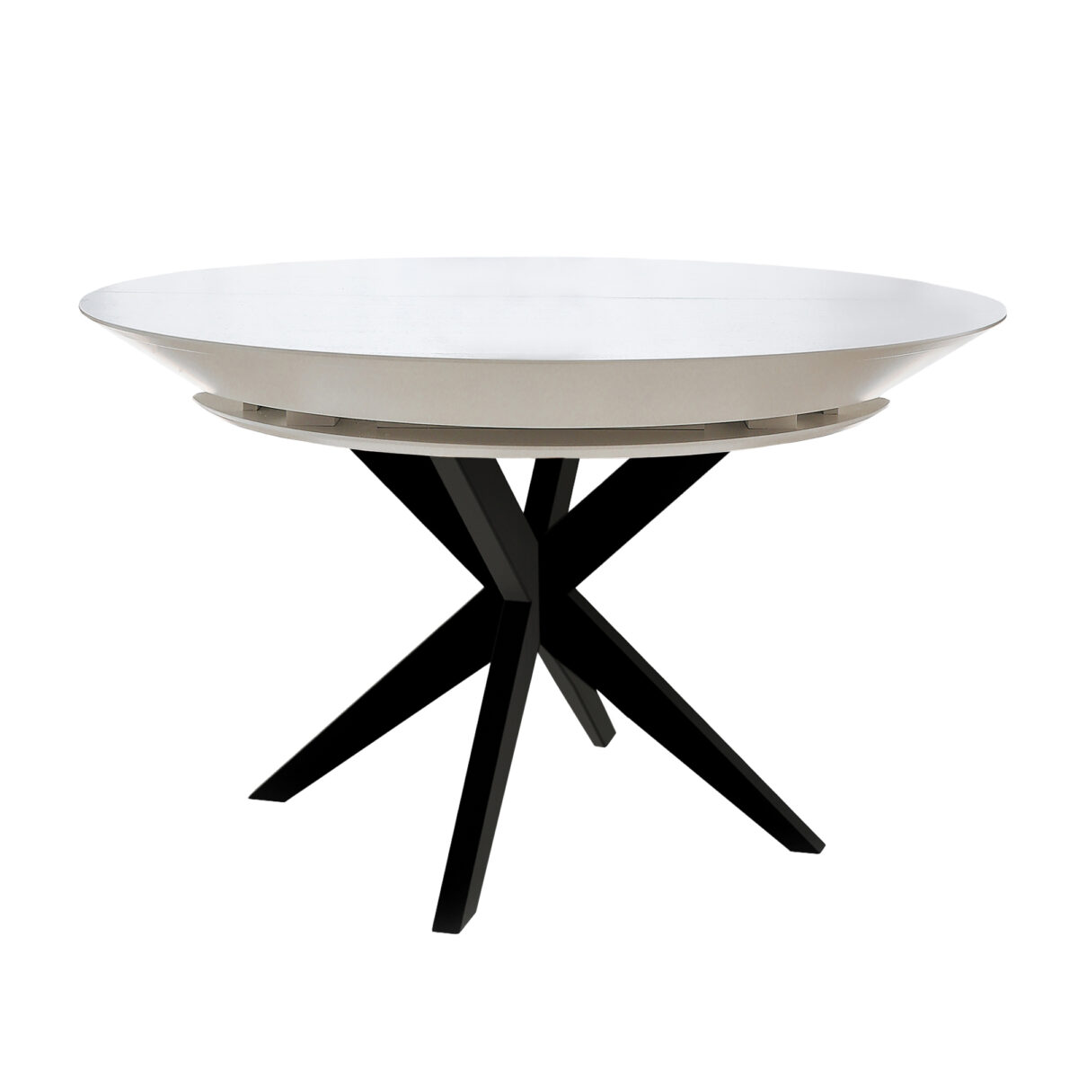 NOVA Extendable Table White Black + Black Leg