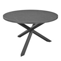 TOSCANA Table Black Marble Ø1200 Discover the TOSCANA table made of black marble Ø1200 cm, an elegant piece of furniture for your kitchen. With a durable metal structure and a resilient top, this table blends modern style with functionality, turning every meal into one of the most refined moments of the day.