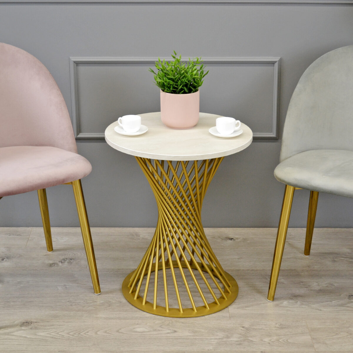 Coffee Table FELICIA Silk + Golden Legs H58 - Image 6