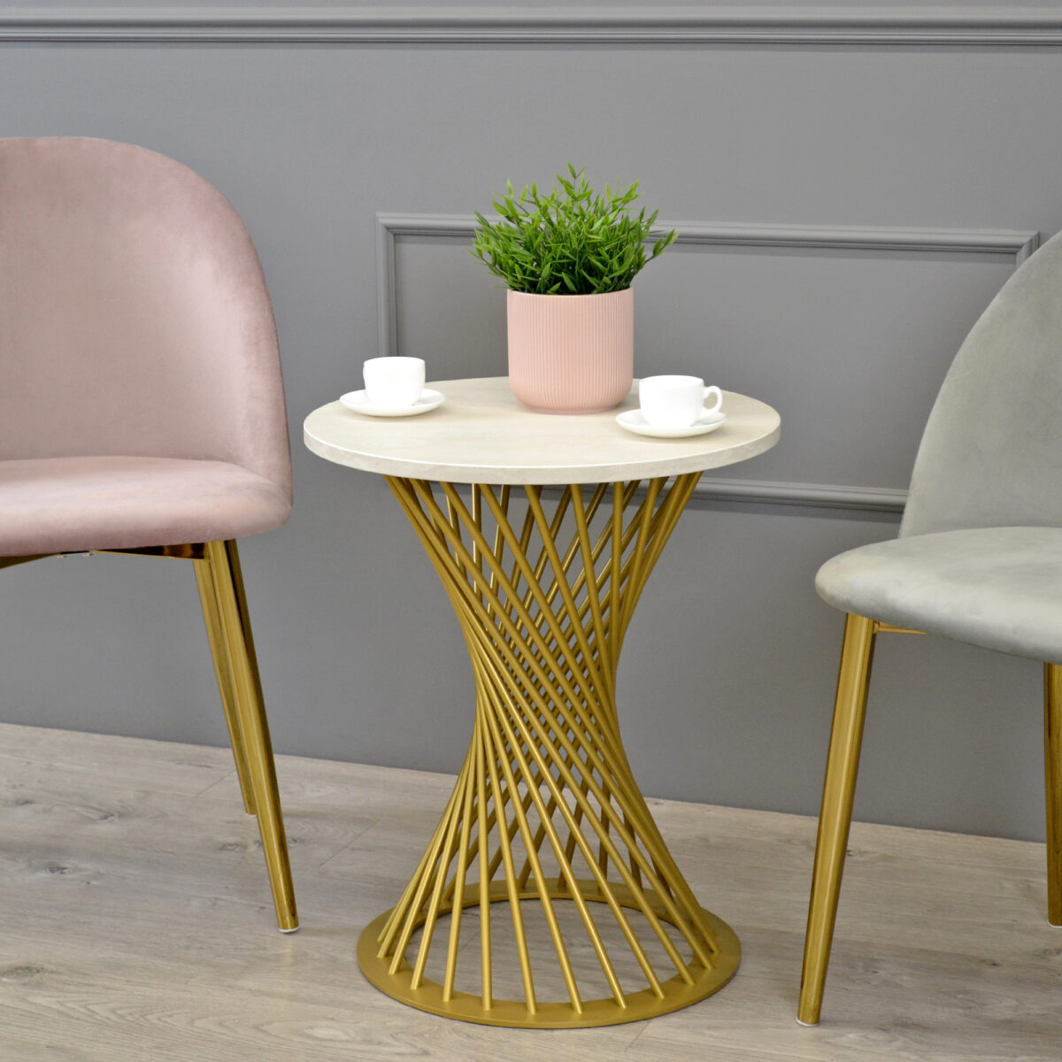 Coffee Table FELICIA Silk + Golden Legs H58 - Image 4