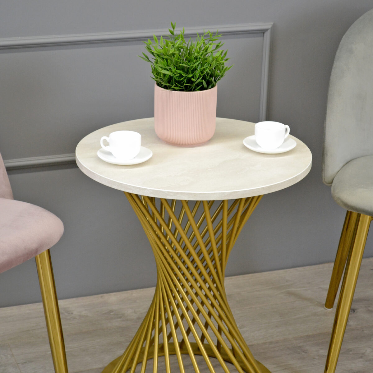Coffee Table FELICIA Silk + Golden Legs H58 - Image 5