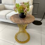 Coffee Table FELICIA Colonial + Golden Leg H58 - Image 5