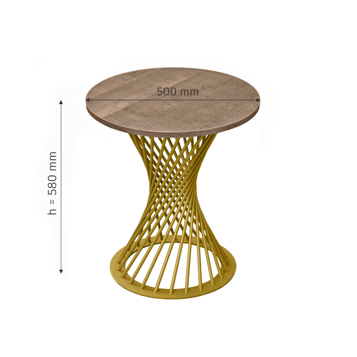 Coffee Table FELICIA Colonial + Golden Leg H58 - Image 10