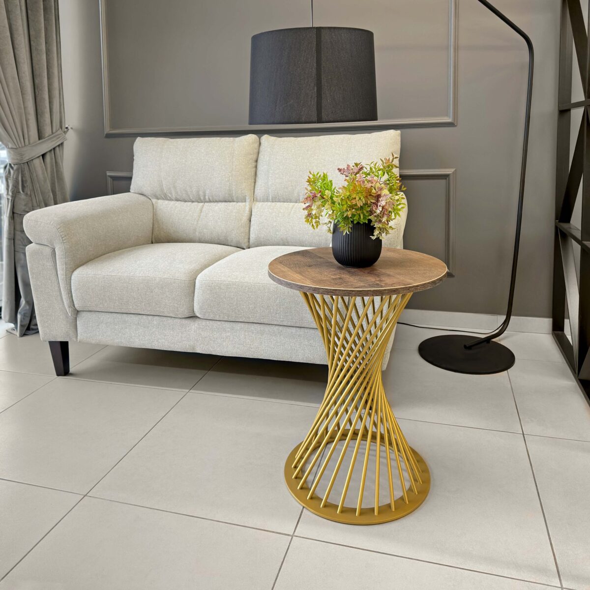 Coffee Table FELICIA Colonial + Golden Leg H58 - Image 3