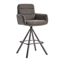 Fotoliu Bar MAISON Grey Descoperă fotoliul de bar MAISON Brown, un scaun înalt perfect pentru bucătărie și baruri. Cu un design elegant, construcție robustă și tapiserie de calitate, oferă confort și stil. Mecanismul rotativ la 360 de grade asigură libertate de mișcare. Ideal pentru orice spațiu!