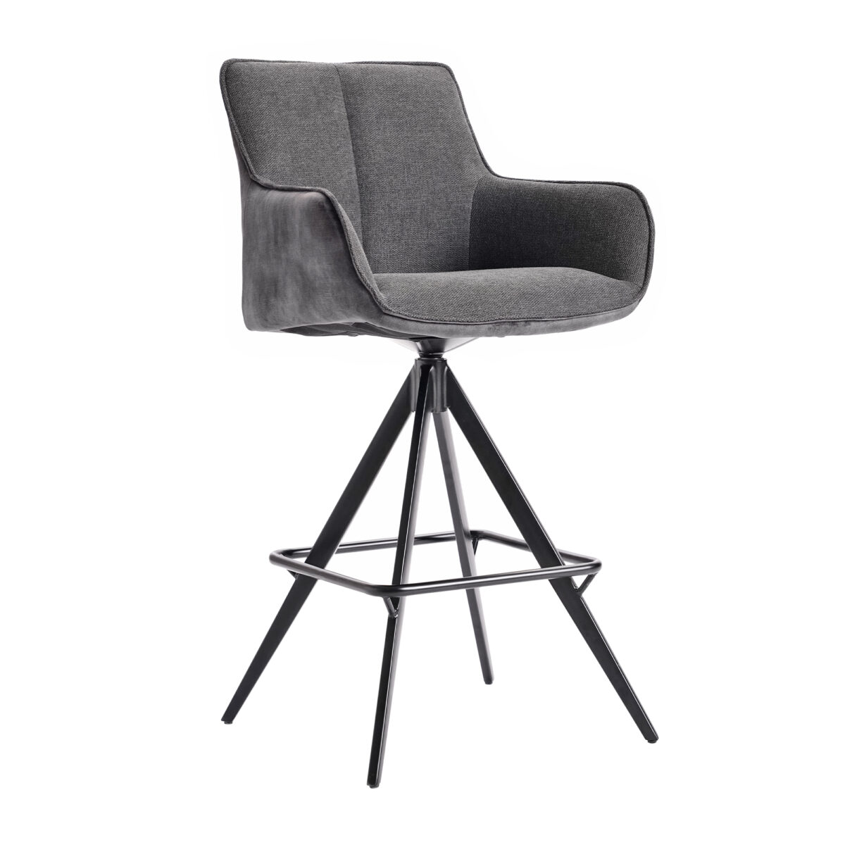 Queen Anthracite Bar Armchair Discover the QUEEN Anthracite bar chair, a perfect blend of elegance and comfort, ideal for bars and restaurants. With a sophisticated design, a 360° rotating mechanism, and a capacity of 150 kg, this chair will transform your space into a refined one. Choose superior quality!