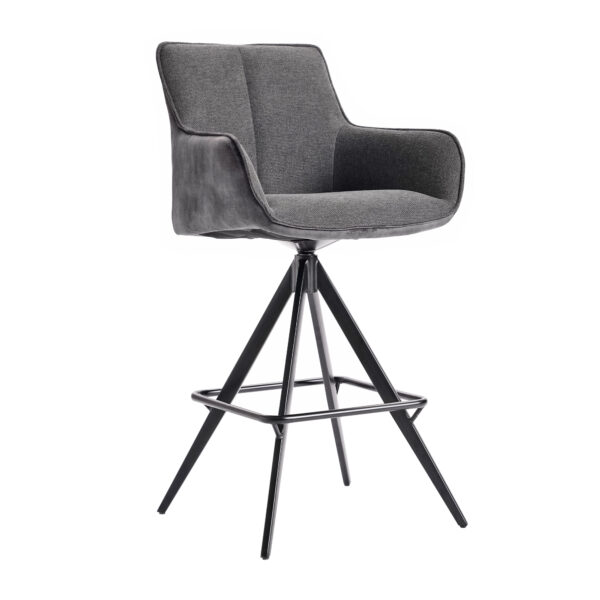 Queen Anthracite Bar Armchair Discover the QUEEN Anthracite bar chair, a perfect blend of elegance and comfort, ideal for bars and restaurants. With a sophisticated design, a 360° rotating mechanism, and a capacity of 150 kg, this chair will transform your space into a refined one. Choose superior quality!