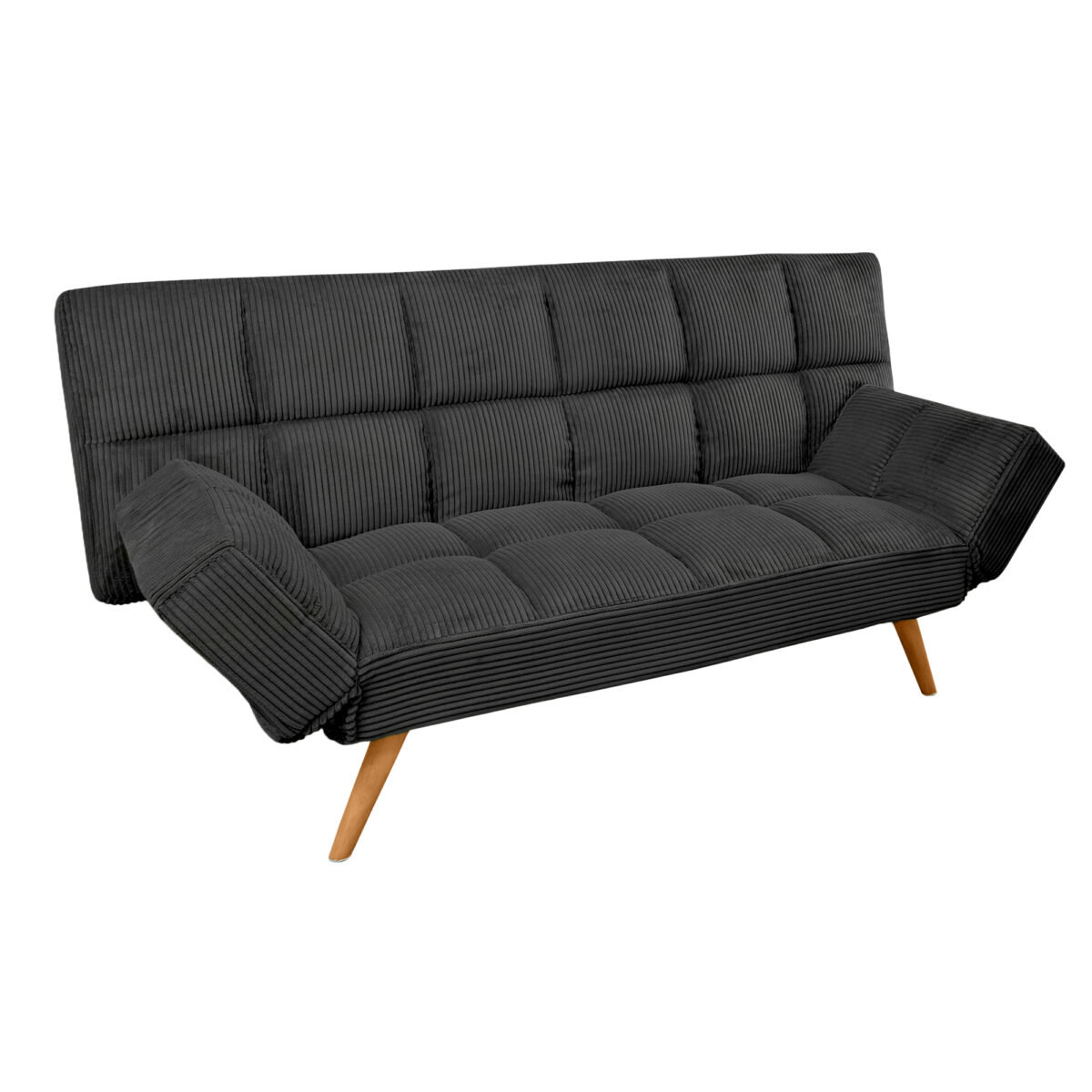 LM-58 Black Velvet Extendable Sofa - Image 2