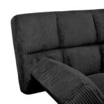 LM-58 Black Velvet Extendable Sofa - Image 7