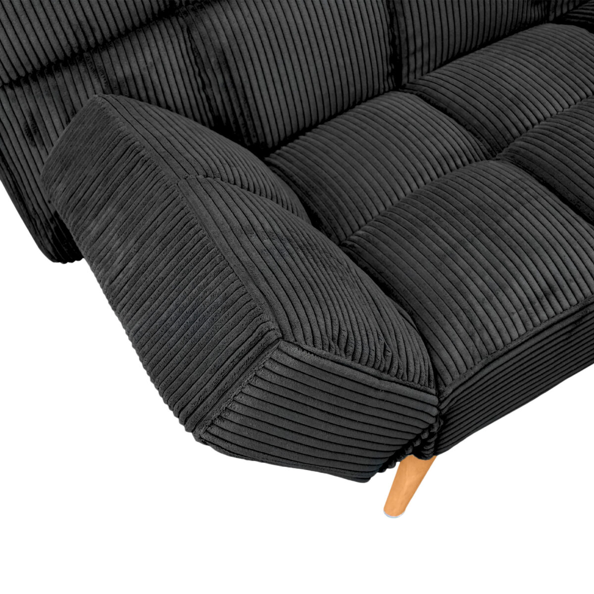 LM-58 Black Velvet Extendable Sofa - Image 6