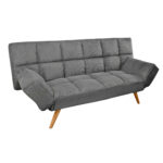 LM-58 Dark Grey Velvet Convertible Sofa - Image 2