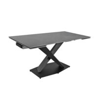 HELIO Grey Extendable Table Discover the HELIOS Grey extendable table, perfect for the kitchen! With an innovative design and a high-quality ceramic top that is heat and shock resistant, it comfortably accommodates 8-10 people. Ideal for family gatherings!