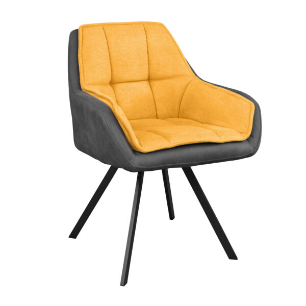 Стул LINEN Yellow Стул LINEN Yellow - идеальное сочетание комфорта и современного дизайна. Обтянут высококачественной экокожей и тканью, прочный металлический каркас и пенополиуретан внутри сиденья делают его отличным выбором для кухни и Horeca. Создайте стильное пространство с стулом Linen!