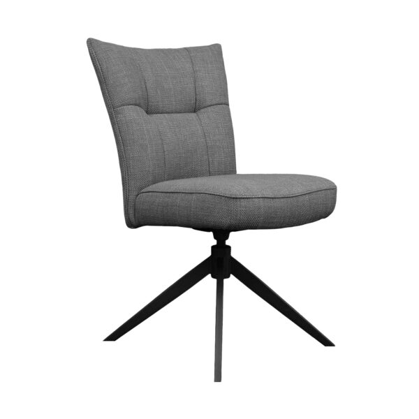 BLANC Chair Dark Grey Discover the BLANC Dark Grey chair, perfect for your kitchen! With an elegant design and upholstery in dark grey fabric, this chair offers comfort and style. Its plywood and metal construction ensures stability and durability. Transform your space with this refined piece!