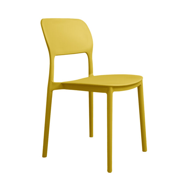 DODO Yellow Chair Discover the DODO Yellow chair, ideal for kitchen and garden furniture. Made of weather-resistant polypropylene, this versatile chair is easy to stack, perfect for saving space. It adds comfort and aesthetics to any decor!