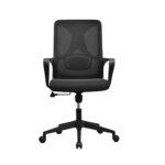 Office Armchair F-20141 A Black + Black Frame - Image 2