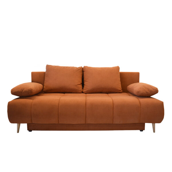 Violet Sofa Discover the Violet sofa, an elegant and versatile choice for any room. Made from solid wood, with velvet upholstery and Bonnel springs for maximum comfort. It features a storage compartment and easily converts into a bed, making it ideal for relaxation and sleep.