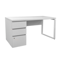 Urban+Box Table Built-in White 1500×680 (Box on the left side) Discover the Urban+Box integrated White table, ideal for your modern office! With 3 storage drawers and a 36 mm melamine particle board top, it offers functionality and elegance. Choose ergonomic comfort for an efficient workspace.