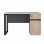 Office Desk with Built-in Box 1200×600 Sonoma/Black (Copy) - Image 2